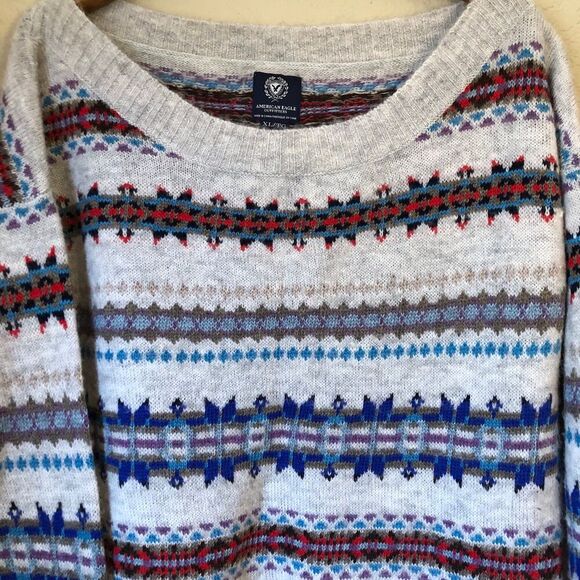 American Eagle Outfitters Women's XL Sweater Wool Blend Nordic Style Cozy - Picture 2 of 6
